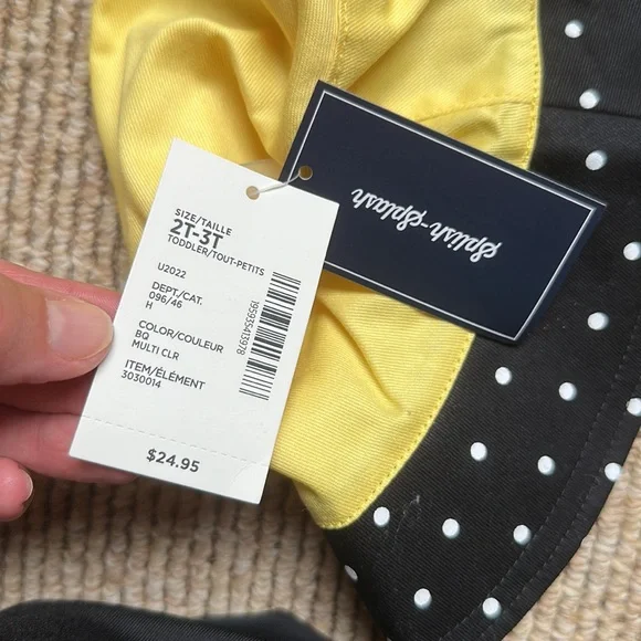 NWT Gymboree Splish-Splash Yellow and Black bee sun hat size 2T-3T - Picture 6 of 6